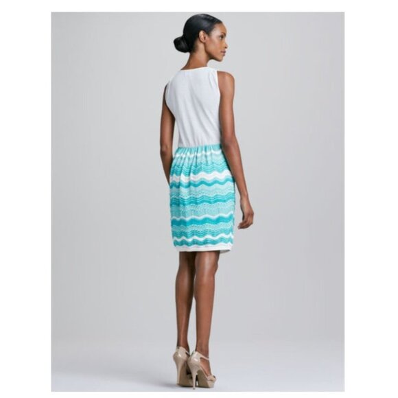 Missoni Turquoise Zigzag Wave Stripe Dress Midi ~S - Picture 3 of 8